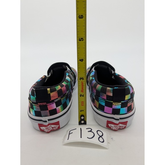 Vans Slip On Checkerboard Rainbow Metallic Kids Girls Shoes Size 3Y - Picture 10 of 10